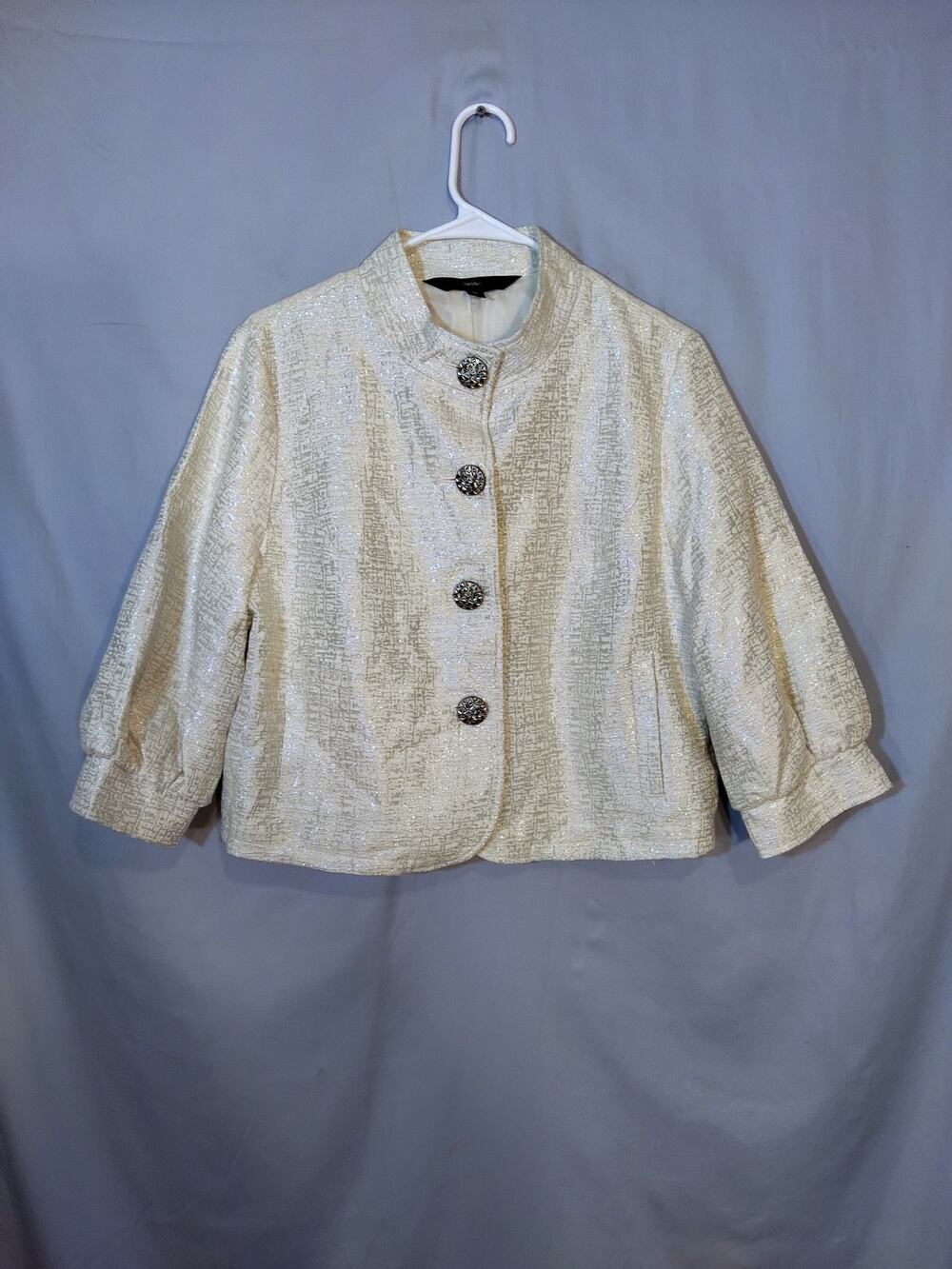 Mossimo cropped white / silver jacket